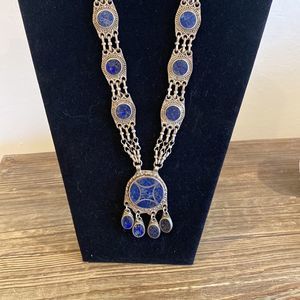 Elegant Blue and Silver Necklace